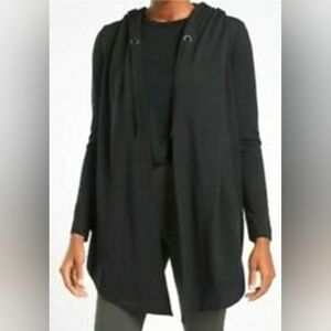Athleta Black Vista Hooded Open Cardigan Sweatshirt, Size S